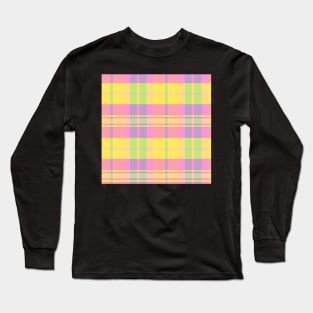 Summer Aesthetic Arable 1 Hand Drawn Textured Plaid Pattern Long Sleeve T-Shirt